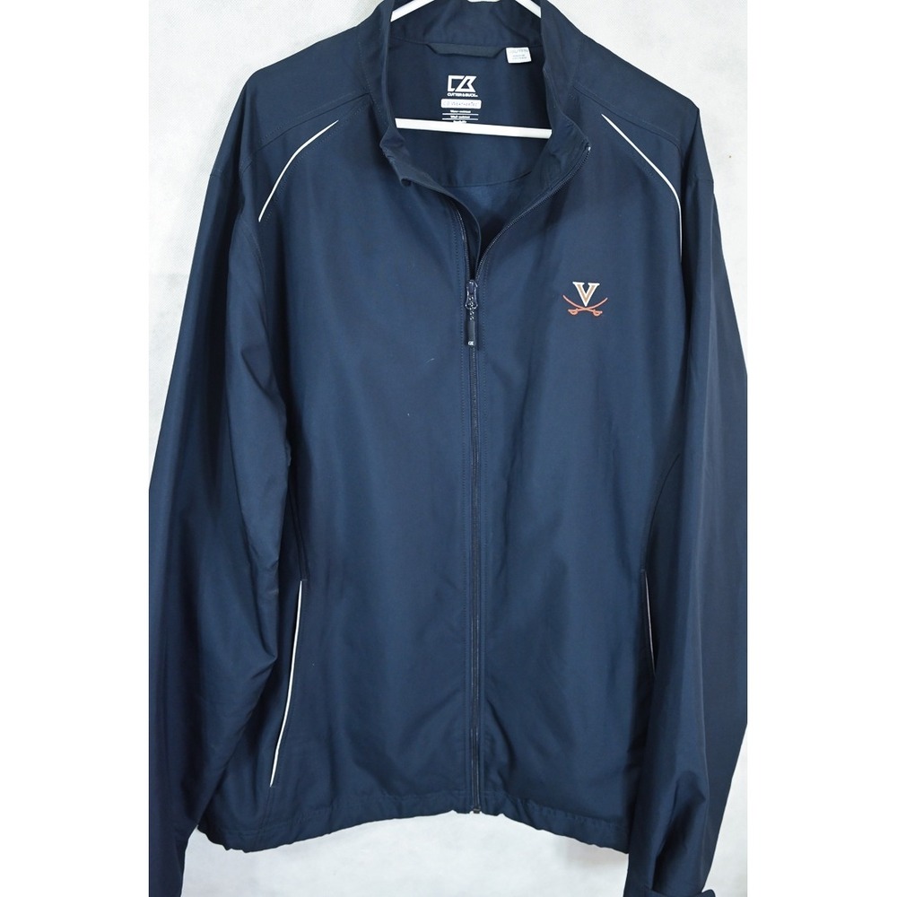Cutter & Buck Mens UVA Cavaliers CB WeatherTec Jacket Navy Blue XXXL 3XL